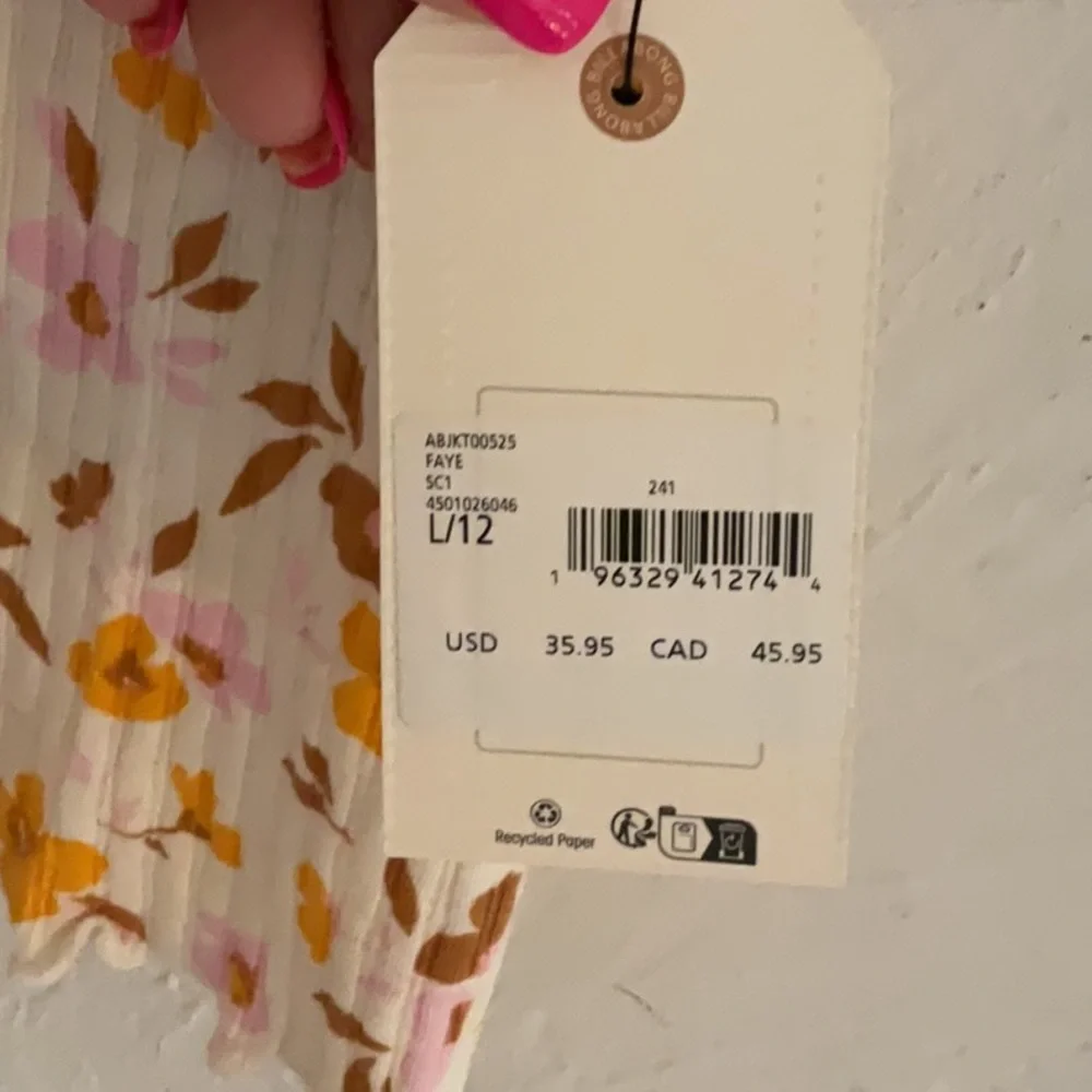 Billabong Floral Tank Top, Size L, White/Multi, NWT - Picture 8 of 8